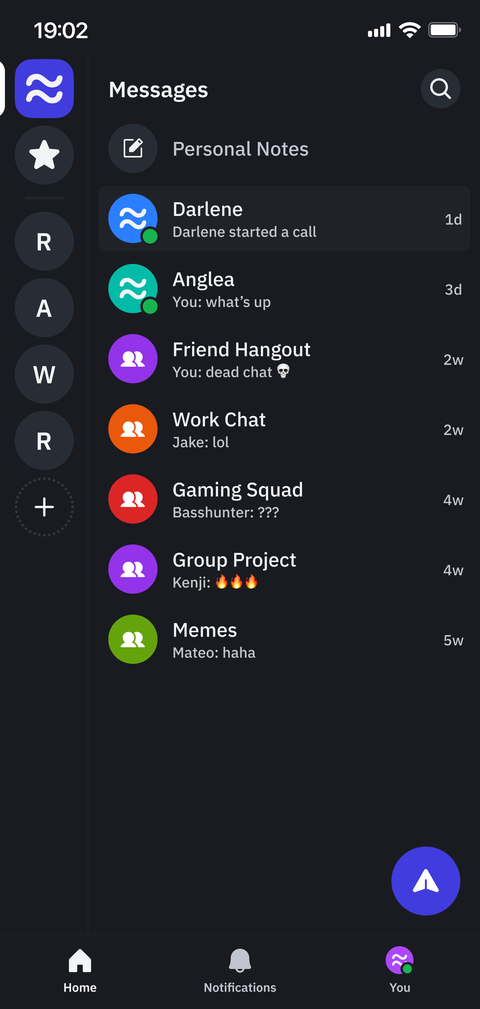 Fluxer mobile interface