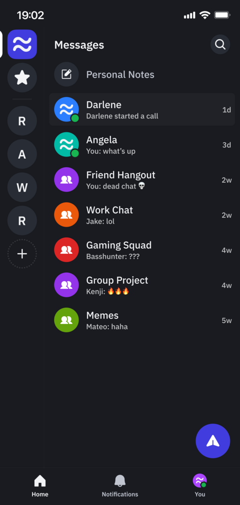 Fluxer mobile interface